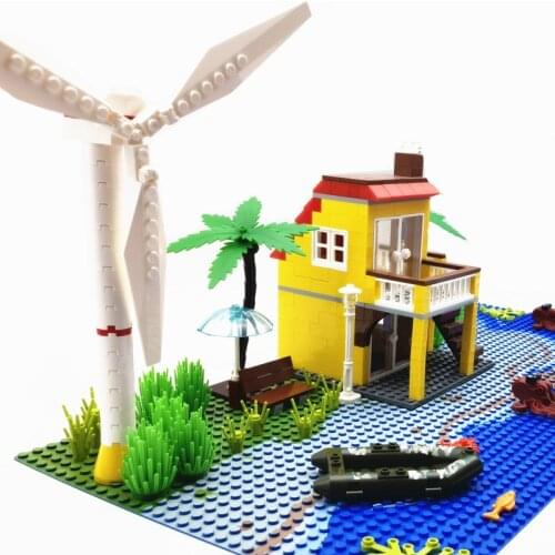 City Creator House Building Blocks with Baseplates Villa Windmill Model DIY Self-Locking Bricks Parts Accessories Kids Toys Gift