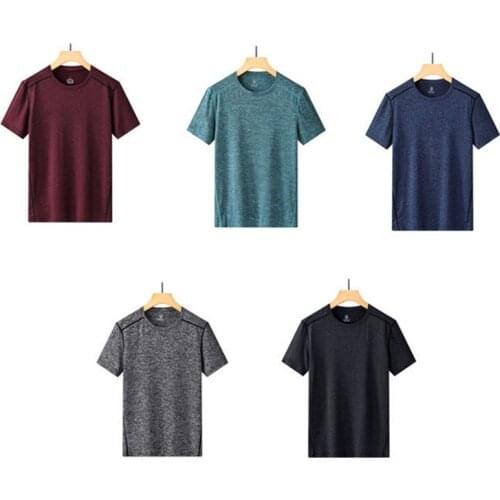 Ice silk summer sports t-shirt short-sleeved mens quick-drying clothes breathable mens fitness running oversized t shirt