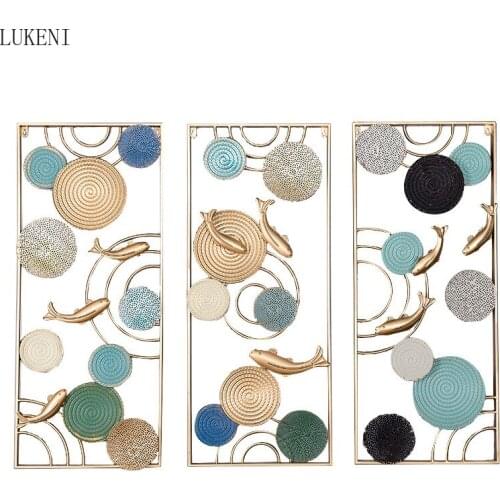 Metal Three-dimensional Wall Hanging Hotel Living Room Background Wall Modern Light Luxury Wrought Iron Wall Decoration