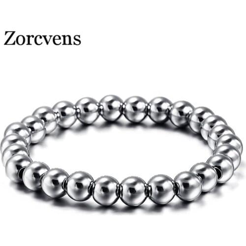 Modyle 316L Stainless Steel Mens Bracelet Classical Biker Bicycle Heavy Metal 8MM Ball Link Chain Jewelry Bracelets For Men
