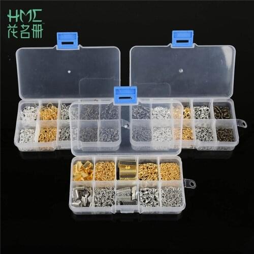 1set Single Ring&Lobster Buckle Box Plating 5 Color Total Installed For Make Bracelet Necklace Earring Jewelry Tool Beading DIY
