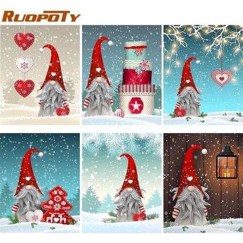 RUOPOTY 40*50cm Acylic DIY Painting By Numbers cartoon Christmas snowman for child adult diy on canvas living room gift