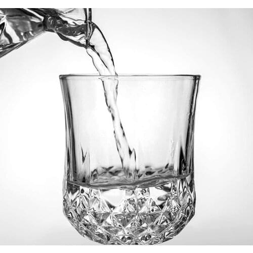 Hellodream Whiskey Glass Set of 2/4/6 Old Fashioned Lead Free Crystal Liquor or Scotch Glasses,6.76 oz