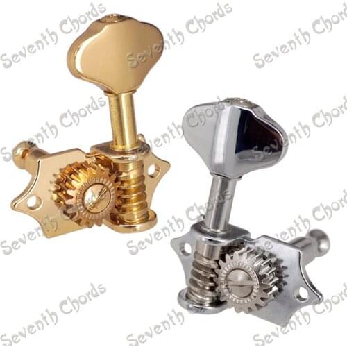 A Set Vintage Open Gear Guitar Tuning Pegs Tuners Machine Head - 18:1 Gear Ratio / Chrome and gold for choose