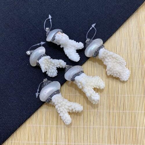 Natural Shell Coral Irregular Shape Fashion Pendant for DIY Handmade Necklace Bracelet Jewelry Accessories Size 30x50-40x80mm