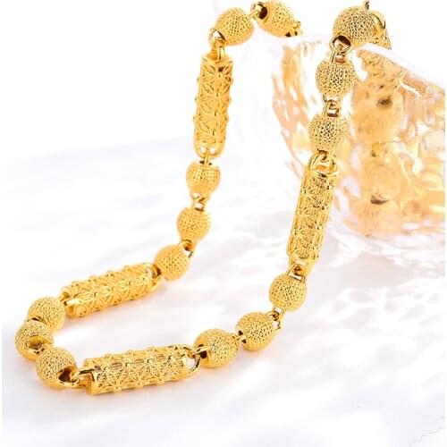 Exquisite Geometric Beaded Necklace 14K Gold Solid Buddha Beads Mens Necklaces No Chain for Man Birthday Gifts Fine Jewelry