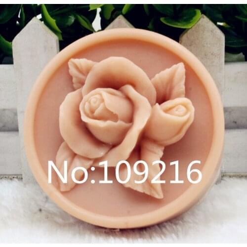 New Product!!1pcs Rose Round(zx200)Food Grade Silicone Handmade Soap Mold Crafts DIY Mould