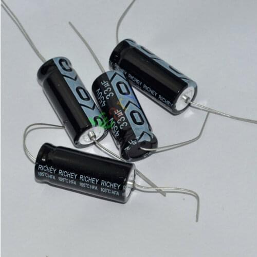 Wholesale and retail 5pc 450V 33uf 105C New long copper leads Axial Electrolytic Capacitor audio amp free shipping