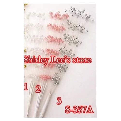 Wholesale--144 BUNCHES=1440 stems X 2mm Pearl Spray On Wire Stem,Wedding ,SCRAPBOOKING MIX 3 COLORS * FREE SHIPPING BY EMS