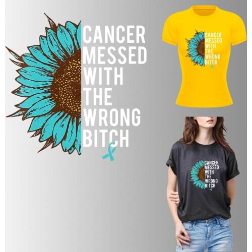 Sunflower Iron On Patches For Clothing Stripe Clothes Letters Patches Appliques DIY Patch Ironing Stickers