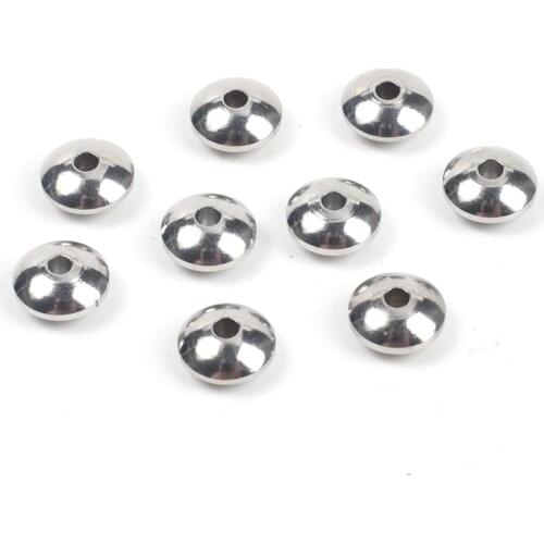20-50Pcs/Lot 3 6 8mm Stainless Steel Flat Bead Spacers Diy Bracelet Accessories Loose Charms Beads For Jewelry Making Supplies