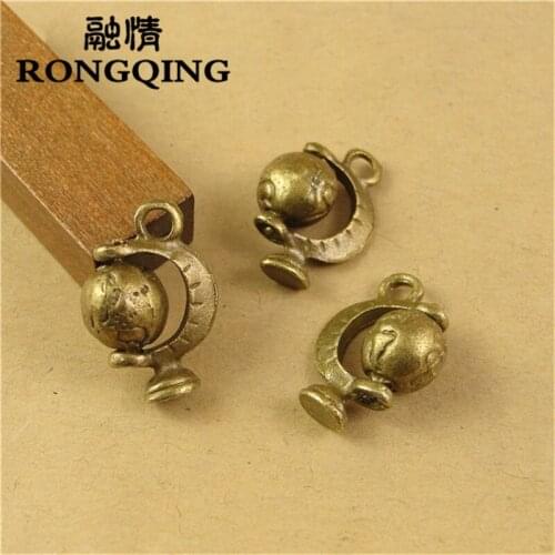 RONGQING 17*12.5MM 40pcs/lot globe Pendants Necklaces Handmade Fashion Jewelry Charms DIY
