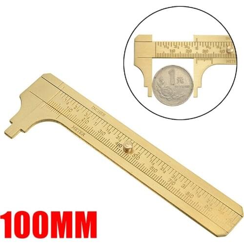 Portable Mini Brass Vernier Caliper 100MM Sliding Vernier Calipers Ruler Double Scale For Delicate Items Measuring Tools