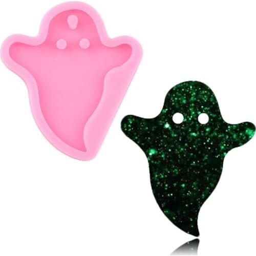 Super Glossy Halloween Ghost Silicone Keychain Mold Handmade Eardrop Epoxy Resin Mould DIY Craft Jewelry Making Necklace Molds