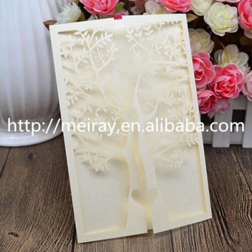 Laser cut wedding invitation ,classical tree theme for wedding