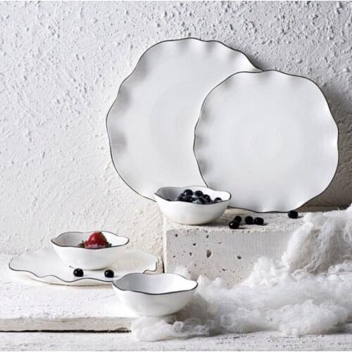 Salad Plate Dinner Dish Breakfast Nordic Steak Plates Home Hotel Ceramic Food Dishes Tray Pasta Hotel Restaurant Dish Tableware