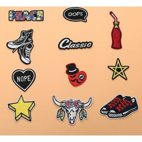 ZOTOONE Iron on Embroidery Letter Patches for Clothes Jeans Sew on Heart Heat Transfers for Kids DIY Shoes Patch Appliques G