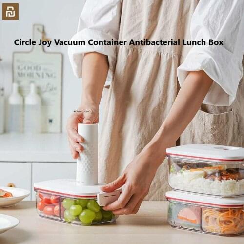 Mijia Circle Joy Vacuum Container Antibacterial Lunch Box with Electric Vacuum Pump Portable Food Storage Container
