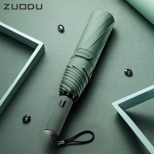 ZUODU Windproof Automatic Umbrella Men Folding Creative Gentleman Umbrella Men Strong Car Rain Sun Business Umbrella Gift Box