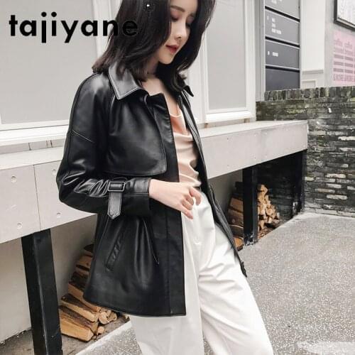 Tajiyane Women Real Sheepskin Jacket Genuine Leather Coat Woman Autumn Loose Clothes Fashion Lady Midi Long Coats Chaqueta HLY69