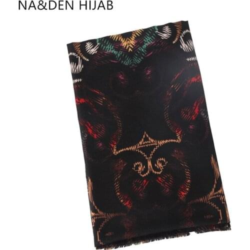 1PCS NEW Viscose High quality wraps Flower printing scarves Winter scarf Islamic bandana Long muffler Solid shalws Muslim hijab