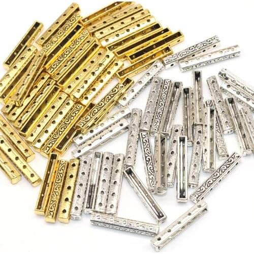 20pcs/lot Metal Needlework Charms Sliver Color three direct links Connectors 3 Hole Spacer Beads Diy for Jewelry Making 26MM