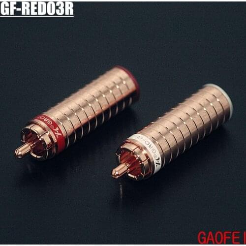 4pcs Hifi audio gaofei GF-RED03R Red copper RCA plug socket connector