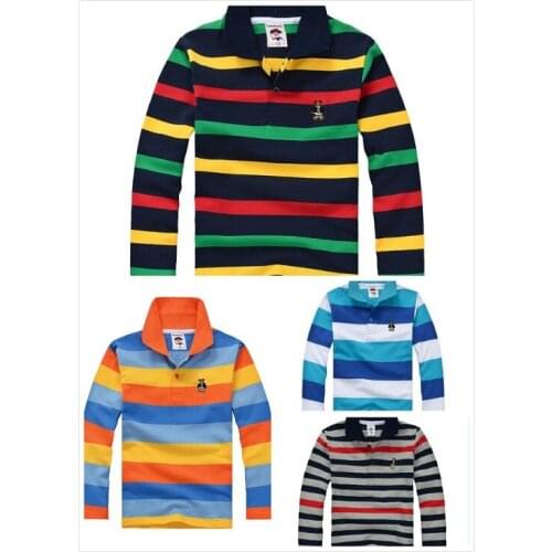 6 colors avail High quality Boys polo shirt brand childrens long-sleeved shirt warm cotton T-shirt 2-12 years