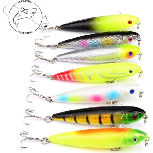 7pcs/lot Bionic Artificial Minnow Fishing Lures Plastic Hard Bait 8cm/8.6g Trolling Wobbler Crankbait Jerkbait pesca