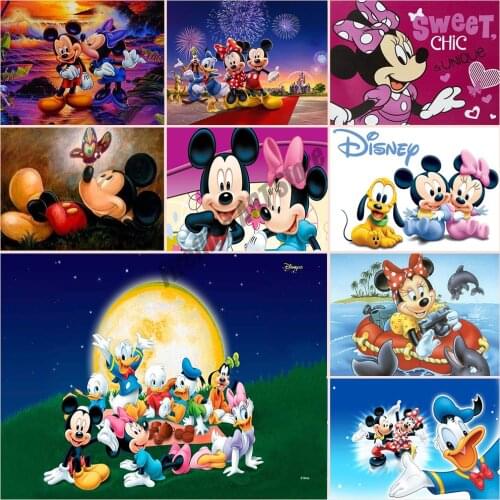 Disney 5D DIY Diamond Painting Mickey Minnie Limited Diamond Mosaic Embroidery Cross Stitch Kits Home Decor Christmas Gift
