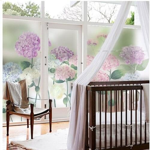 Fragrant window paper window stickers transparent opaque bathroom sliding door glass film frosted window stickers