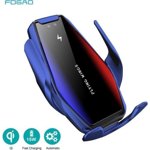 Automatic Clamping Car Wireless Charger for iPhone X 8 XR XS 11 Pro Samsung S20 S10 Note 10 20 Car Air Vent Mount Phone Holder