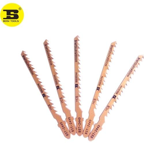 BOSI 5PC HCS Steel 18-Teeth Wood Fast Cutting T-Shank Jig Saw Blades BS535244