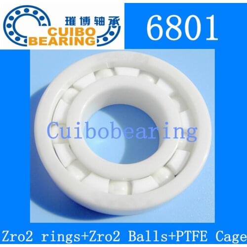 Free shipping ceramic bearing zro2 6801 12*21*5mm heat resistant bearing