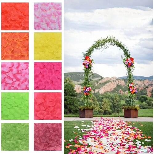 500/1000pcs 5*4.5CM Romantic Artificial Flowers Colored Silk Rose Petal Fake Rose Flower For Wedding Marriage Room Decor Supplie