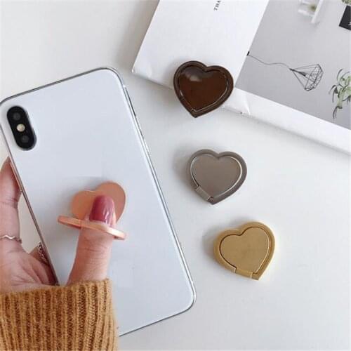 360 Degree Metal Heart Shape Finger Ring Smartphone Stand Holder Mobile Phone Holder Stand For All Phone For Huawei