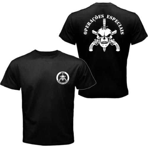 TShirt New BOPE Death Squad Brazil Special Force Unit Military Polices T-shirt Tee Mens 100% Cotton Tees
