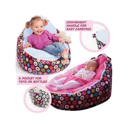 Hotsell Discojelly polka dots safe comfort baby beanbags chair, child Todler Bean Bag Kid Pod Seat Bean Bag, Nursery Snuggle Bed