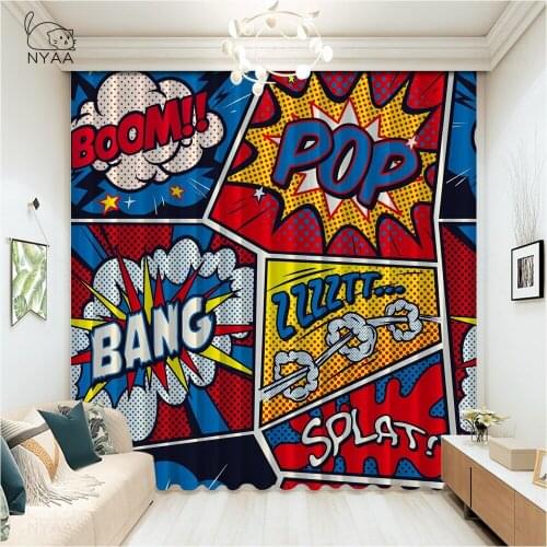 Cool Hip Hop Graffiti Curtain Rope Curtains For Bedrooms Home Deco Interieur Luxury Curtains Kids Bedroom Children Micro Shading