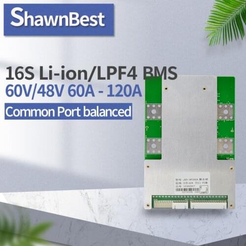16s 100a lfp bms 48v 60a 80a 120a 60v Li-ion pcm for 18650 cell E-bike rated 3.2V lifepo4 Battery Pack