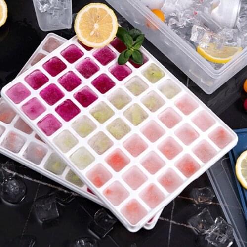 Small Ice Square Mould Box with Lid Scoop Fruits Popsicle Maker Molds Tray DIY Tool Kitchen Refrigerator Accessories