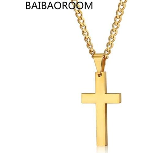 12pcs Fashion Christian Titanium Steel Cross Necklace Men Women Jewelry Pendant