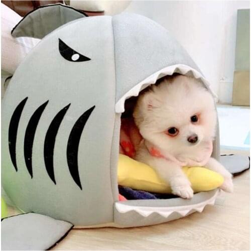 Soft pet cushion dog house sharkFor Large Dogs Tent High Quality Cotton Small Sleeping Bag Product Items