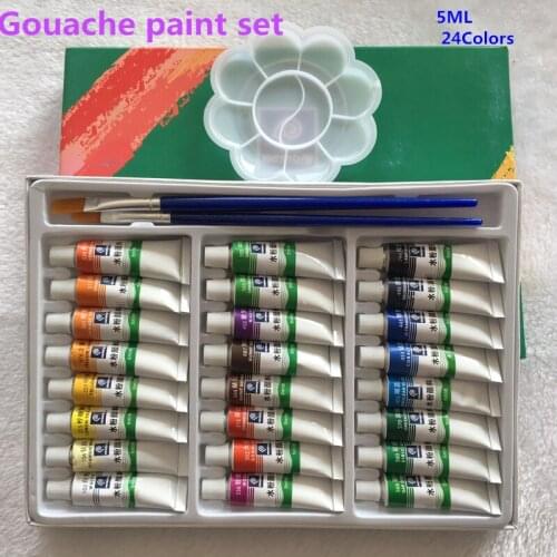 5ml*24 Pieces Gouache Paint Set Watercolor Paints Professional Paints For Artists Free For Brush And Paint Tray