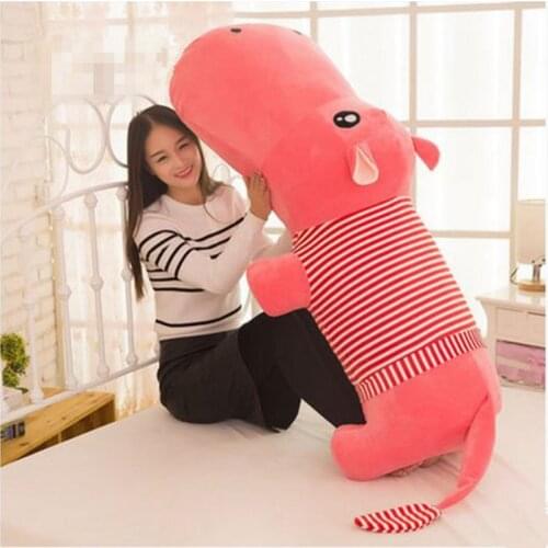 Dorimytrader Huge Soft Animal Lying Hippo Plush Toy Big Cartoon Hippos Doll Animals Pillow Gift for Girls and Boys 180cm 71inch
