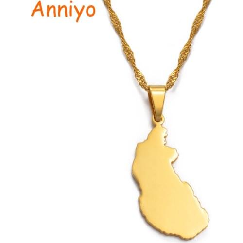 Anniyo St.Eustatius(Statia)island in the Caribbean Pendant Necklaces Women Girls Sint Eustatius Map Jewelry #124121