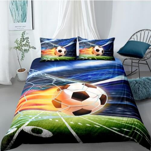 Football Bedclothes 3D Ball park Duvet Cover Sets Bed Linens and Pillow Sham King Queen Super King Twin Double Size 180*210cm