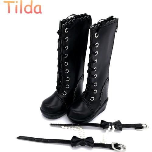 6cm 7cm High Heels BJD Doll Boots,PU Leather MSD Doll Shoes,Womens High Heel For 1/4 and 1/3 Dolls Toy Tilda Doll Accessories
