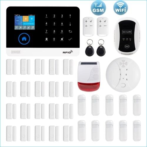 Awaywar Wireless WIFI GSM RFID TFT Security Alarm System kit APP Remote Control Burglar Touch Keyboard Smart Home