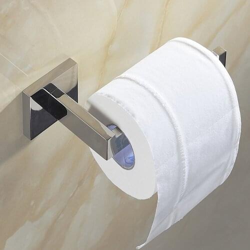 Contemporary Style Chrome Finish Roll Holder Tissue Holder Stainless Steel Bathroom Accessories Products Paper Hanger